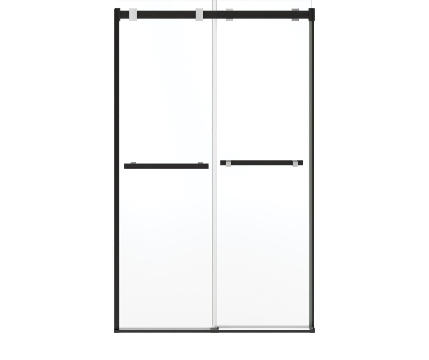 Duel Alto 44-47 X 78 in. 8mm Bypass Shower Door for Alcove Installation with GlassShield® glass in Matte Black & Chrome - Plumbing Market