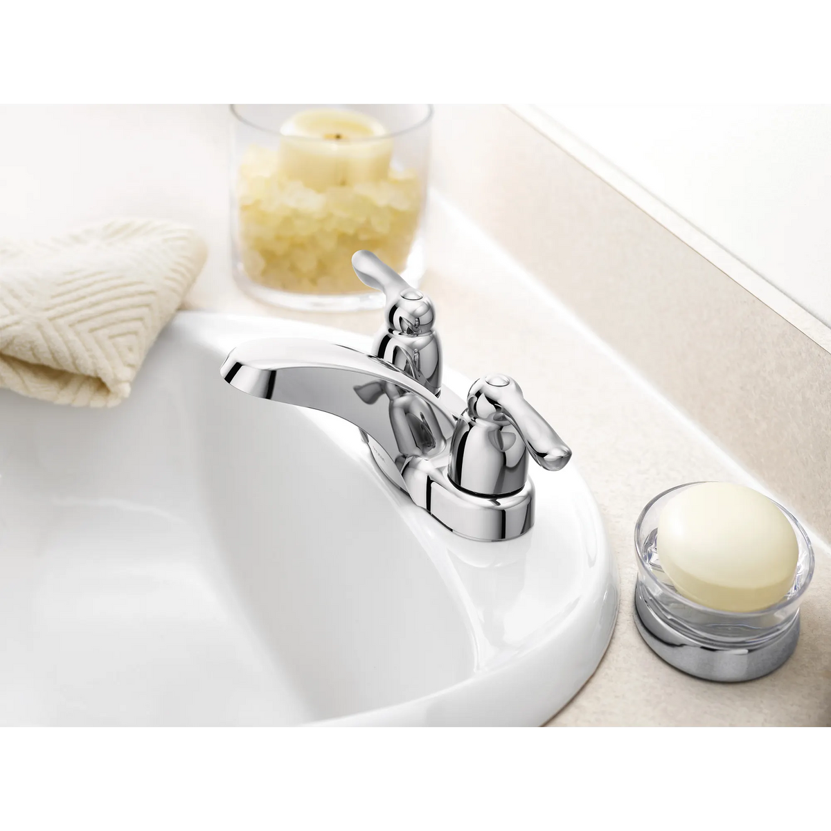 Moen Chateau Two-Handle Low-Arc Bathroom Faucet 4925 in Chrome (4925) - view 4