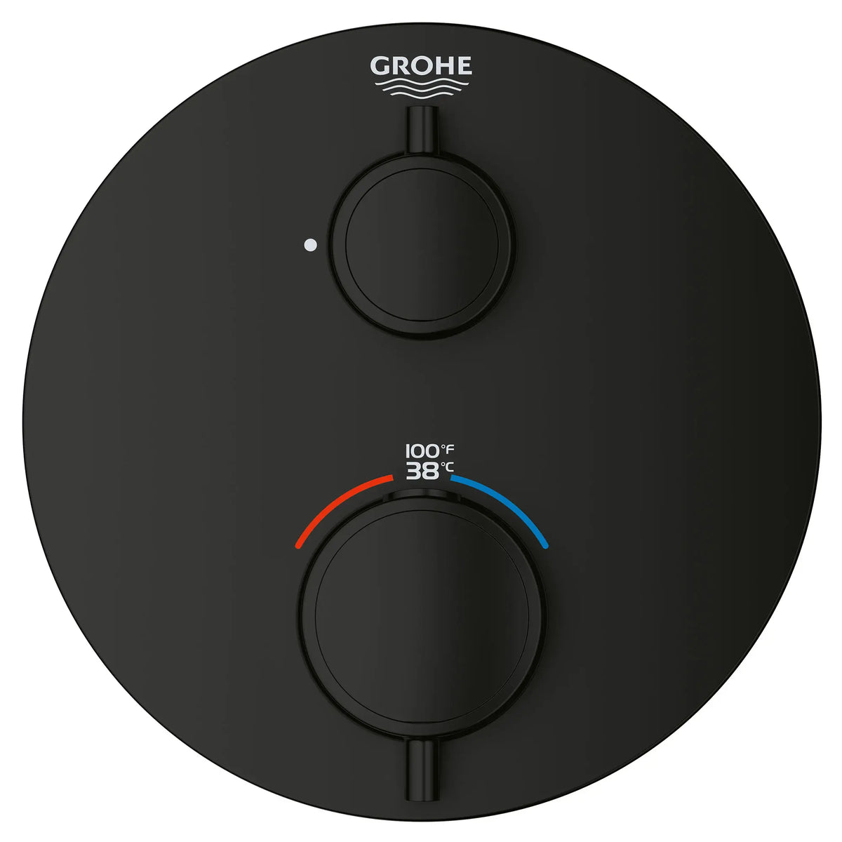 Grohe GROHTHERM ROUND SINGLE FUNC THM TRIM Matte Black 241072430 - Matte Black