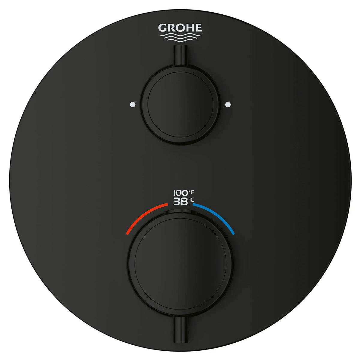 Grohe GROHTHERM ROUND DUAL FUNC THM TRIM Matte Black 241332430 - Matte Black