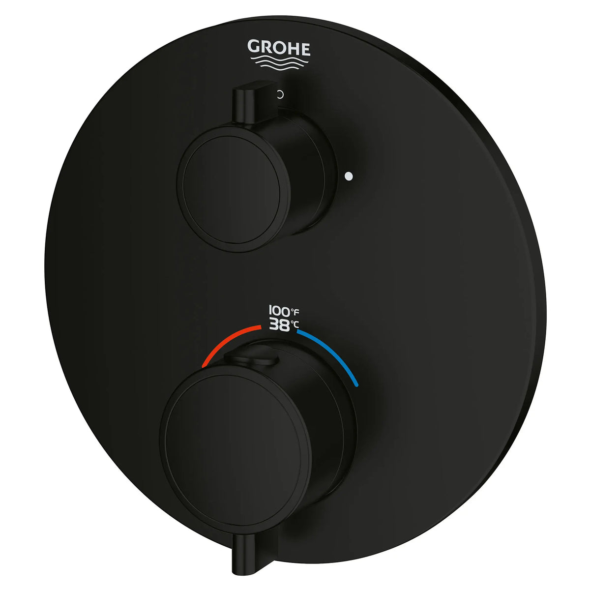 Grohe GROHTHERM ROUND DUAL FUNC THM TRIM Matte Black 241332430 - Matte Black
