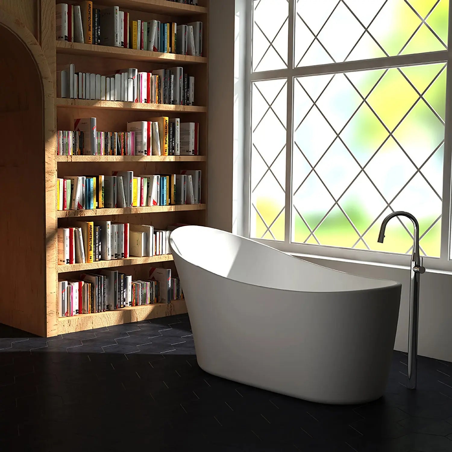 Zitta Bathtub Kanwa freestanding white 54 3/8" x 26 3/4" x 30 3/4", acrylic, Zitta collection TKN5626FA001 - Plumbing Market