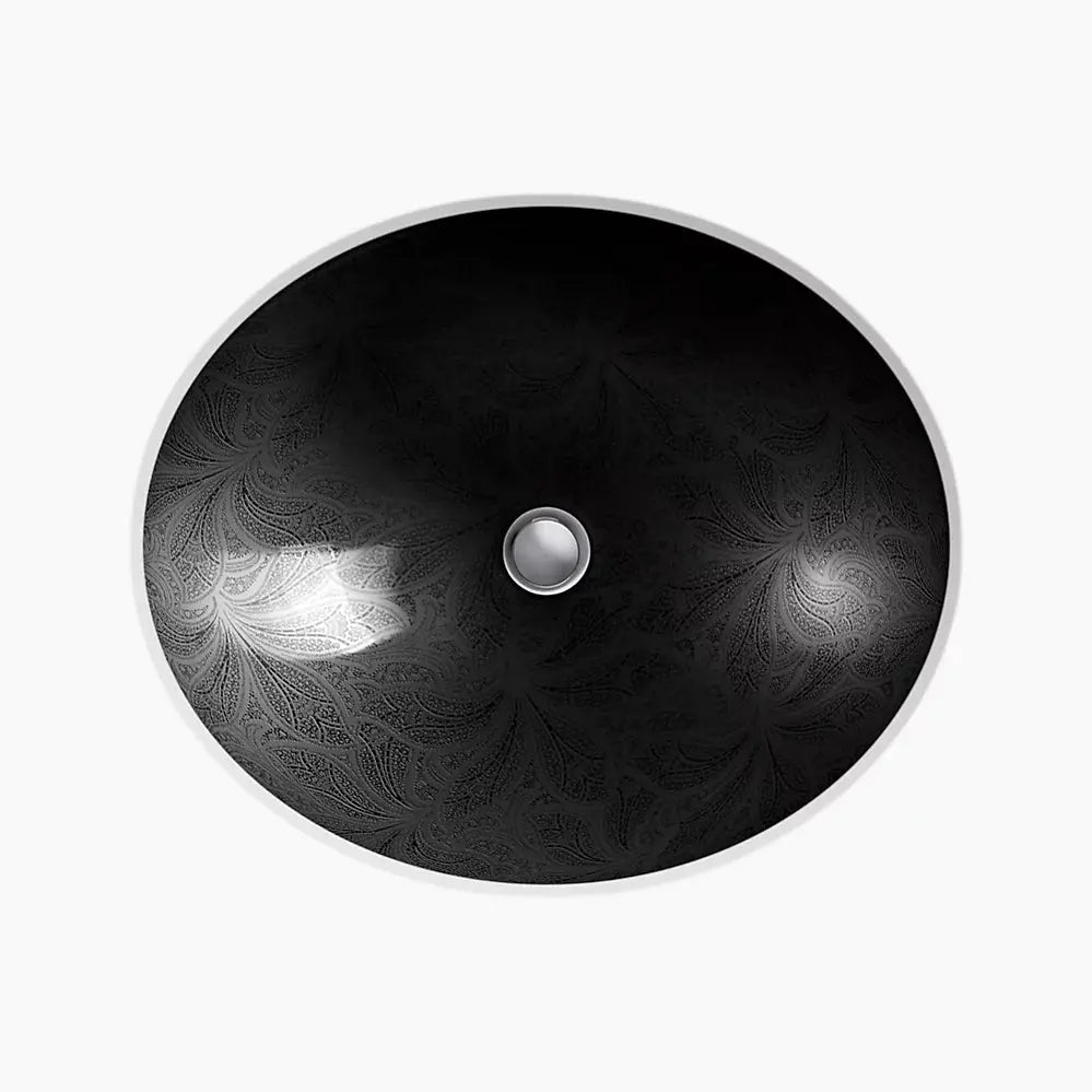 Kohler Sartorial Paisley Caxton 19-1/4" oval undermount bathroom sink K-14218-FP2-7 - Plumbing Market