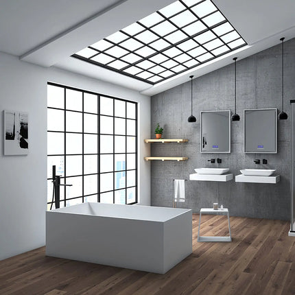 Zitta Bathtub Kuadra slikcast freestanding matte white 63" x 28 11/16" x 21 3/4", stone, Slik Portfolio collection TKA6328FS004 - Plumbing Market