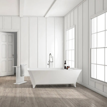 Zitta Bathtub Vecchio slikcast freestanding matte white 66 15/16" x 30 1/8" x 23 3/4", stone, Slik Portfolio collection TVC6730FS004 - Plumbing Market