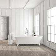 Zitta Bathtub Vecchio slikcast freestanding matte white 66 15/16" x 30 1/8" x 23 3/4", stone, Slik Portfolio collection TVC6730FS004 - Plumbing Market