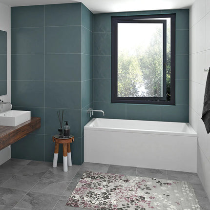 Zitta Bathtub Sala I alcove with skirt 59 3/4" x 31 3/4" x 21" left, rough in space 5½", acrylic, in alcove, Zitta collection TL16032TAFL1 - Plumbing Market