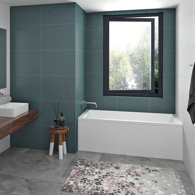 Zitta Bathtub Sala I alcove with skirt 59 3/4" x 31 3/4" x 21" left, rough in space 5½", acrylic, in alcove, Zitta collection TL16032TAFL1 - Plumbing Market