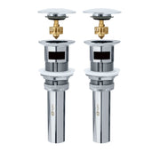Stylish Pop-Up Bathroom Sink Drains Set with Overflow Polished Chrome D-701C2