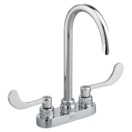 American Standard Monterrey 4-Inch Centerset Gooseneck Faucet With Wrist Blade Handles 1.5 gpm/5.7 Lpm Laminar Flow in Spout Base 7500180.002 - Plumbing Market
