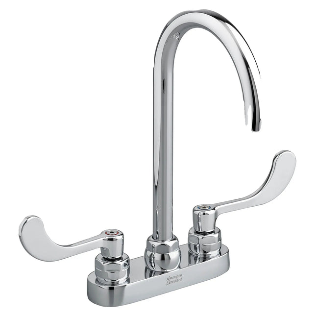 American Standard Monterrey 4-Inch Centerset Gooseneck Faucet With Wrist Blade Handles 1.5 gpm/5.7 Lpm Laminar Flow in Spout Base 7500180.002 - Plumbing Market