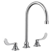 American Standard Monterrey 8-Inch Widespread 8-inch Reach Gooseneck Faucet With Wrist Blade Handles 1.5 gpm/5.7 Lpm With Flexible Underbody 6540278.002 - Plumbing Market