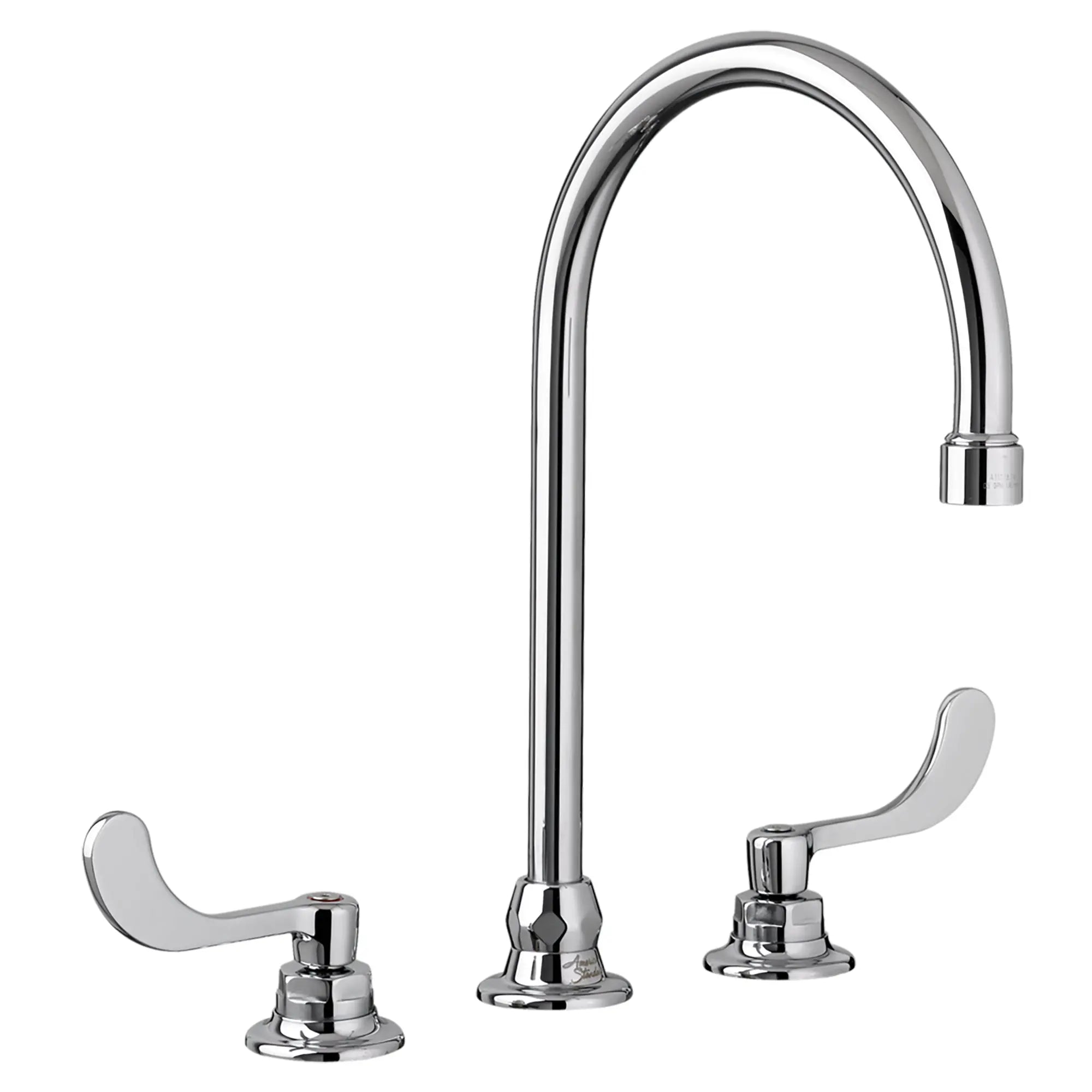 American Standard Monterrey 8-Inch Widespread 8-inch Reach Gooseneck Faucet With Wrist Blade Handles 1.5 gpm/5.7 Lpm With Flexible Underbody 6540278.002 - Plumbing Market
