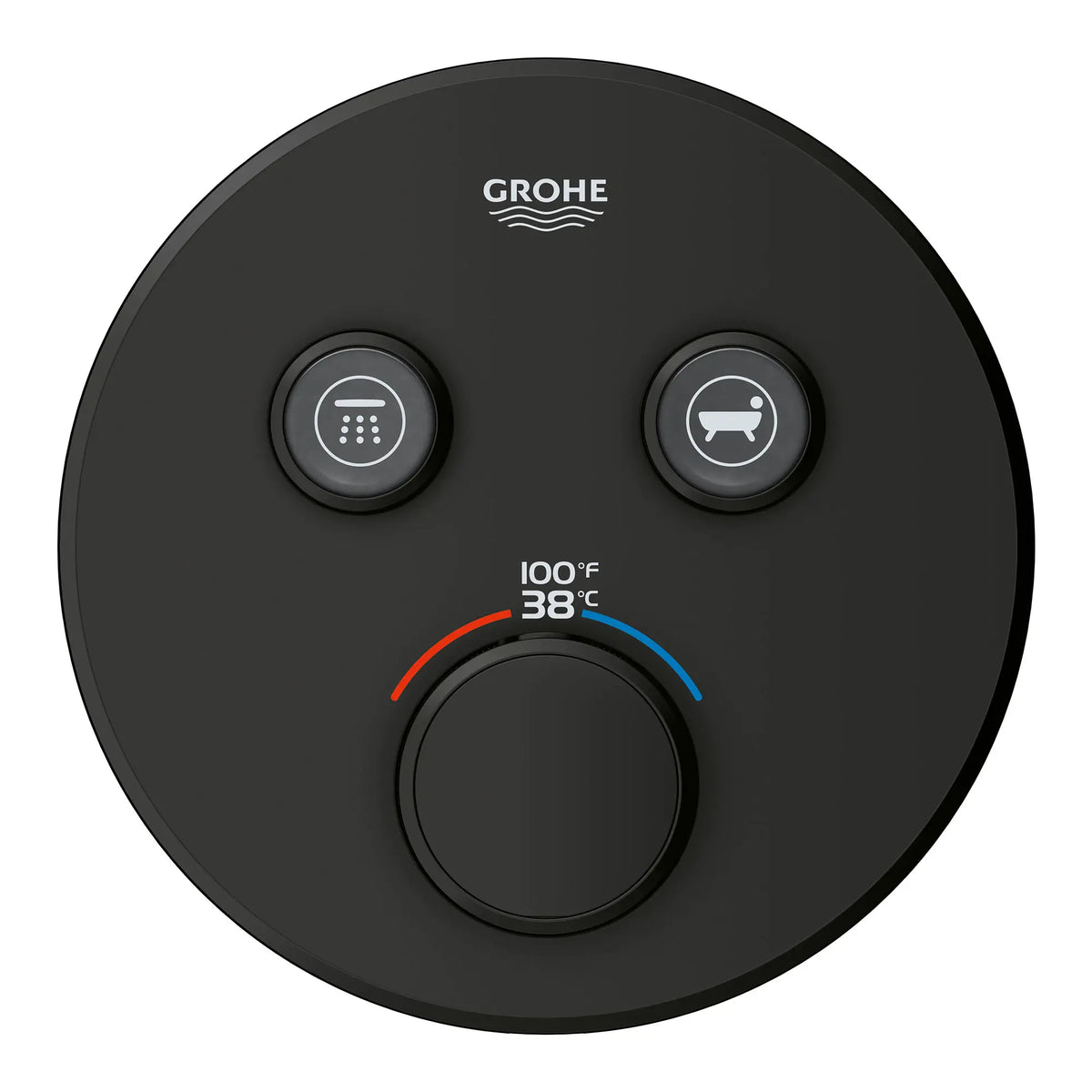 Grohe GRT SMARTCONTROL THM TRIM ROUND 2SC US Matte Black 291372430 - Matte Black