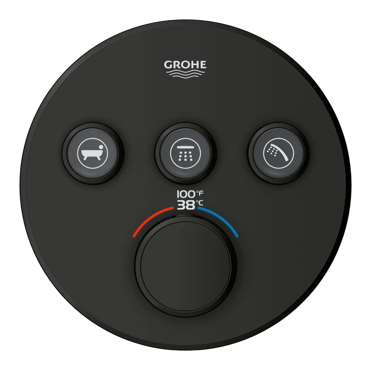Grohe GRT SMARTCONTROL THM TRIM ROUND 3SC US Matte Black 291382430 - Matte Black