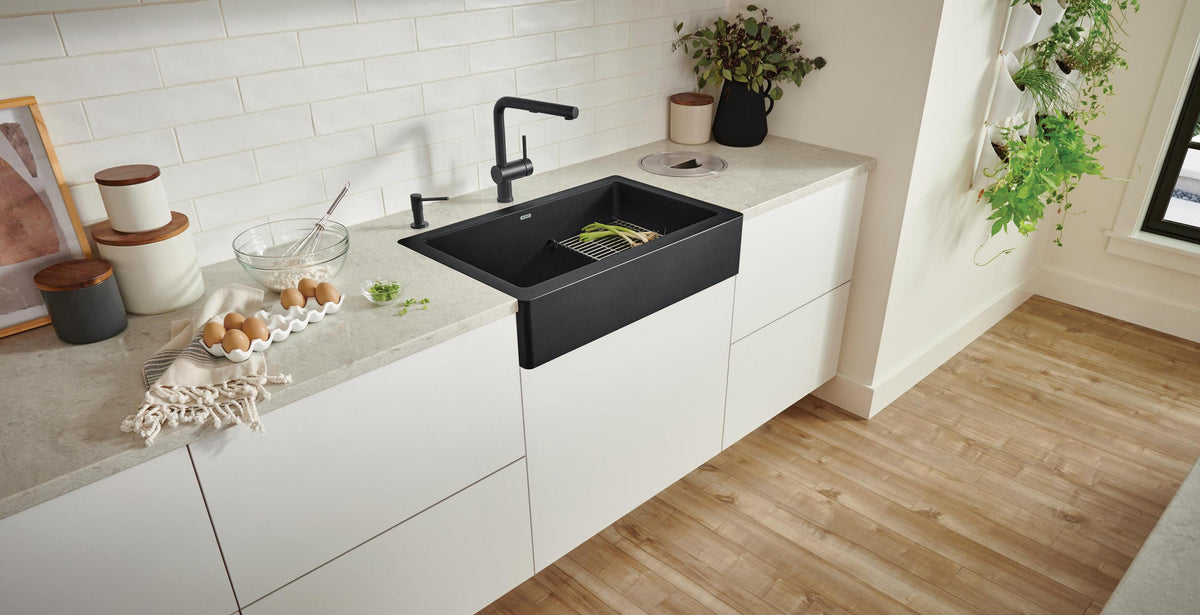 Blanco Vintera 33 Apron Front SILGRANIT Kitchen Sink installed