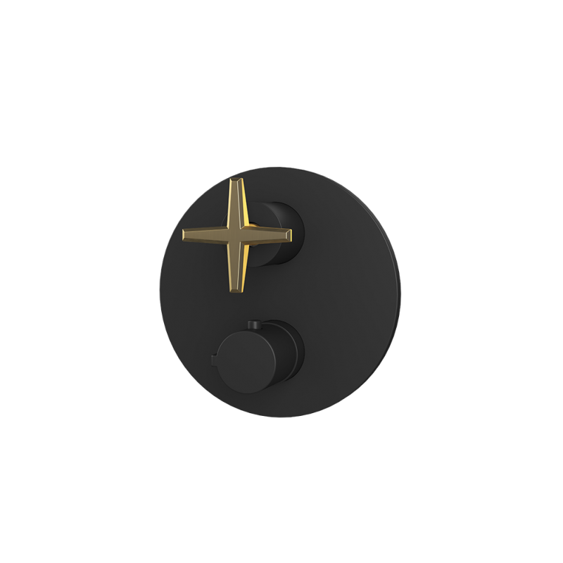 Rubi Garniture Ronde Poignee Lexa Pour Xvtr69bk Matte Black / Brushed Gold XTR69LXBKOR