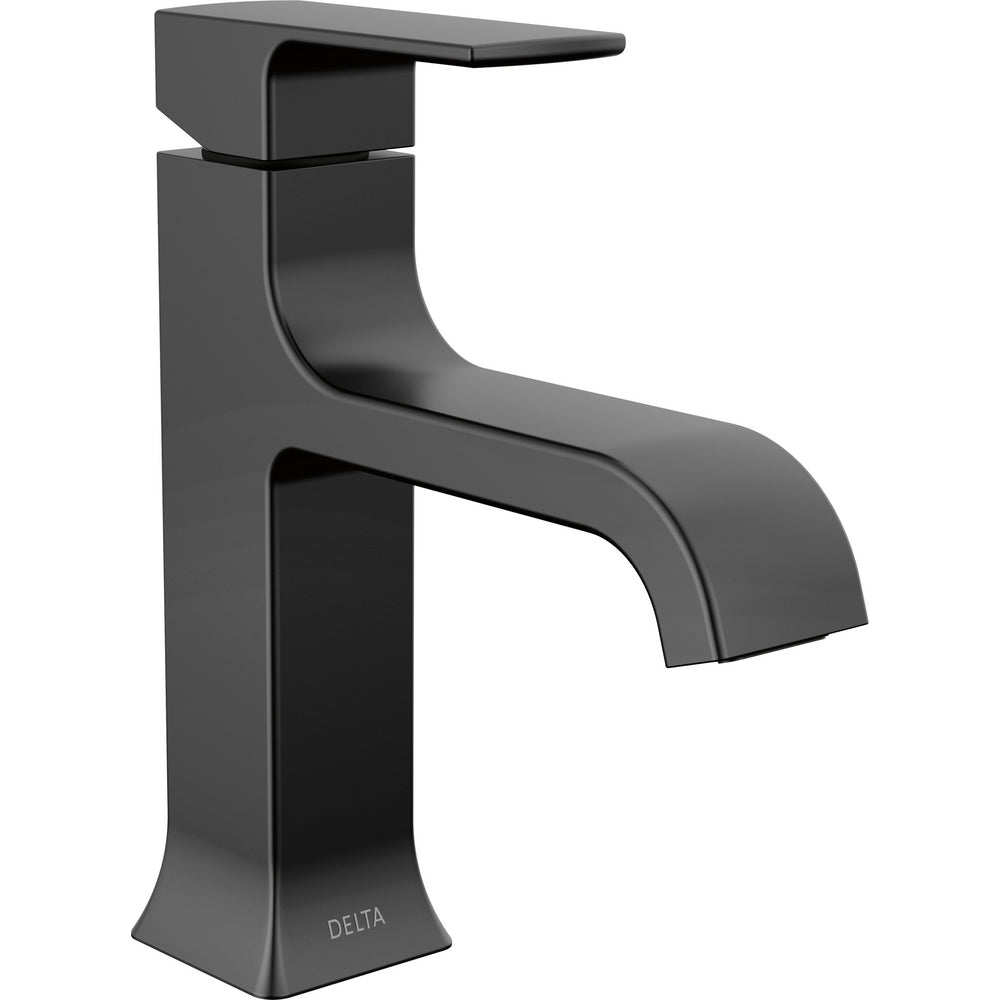 Delta Velum Single Handle Bathroom Faucet Curved Spout 539 - Matte Black