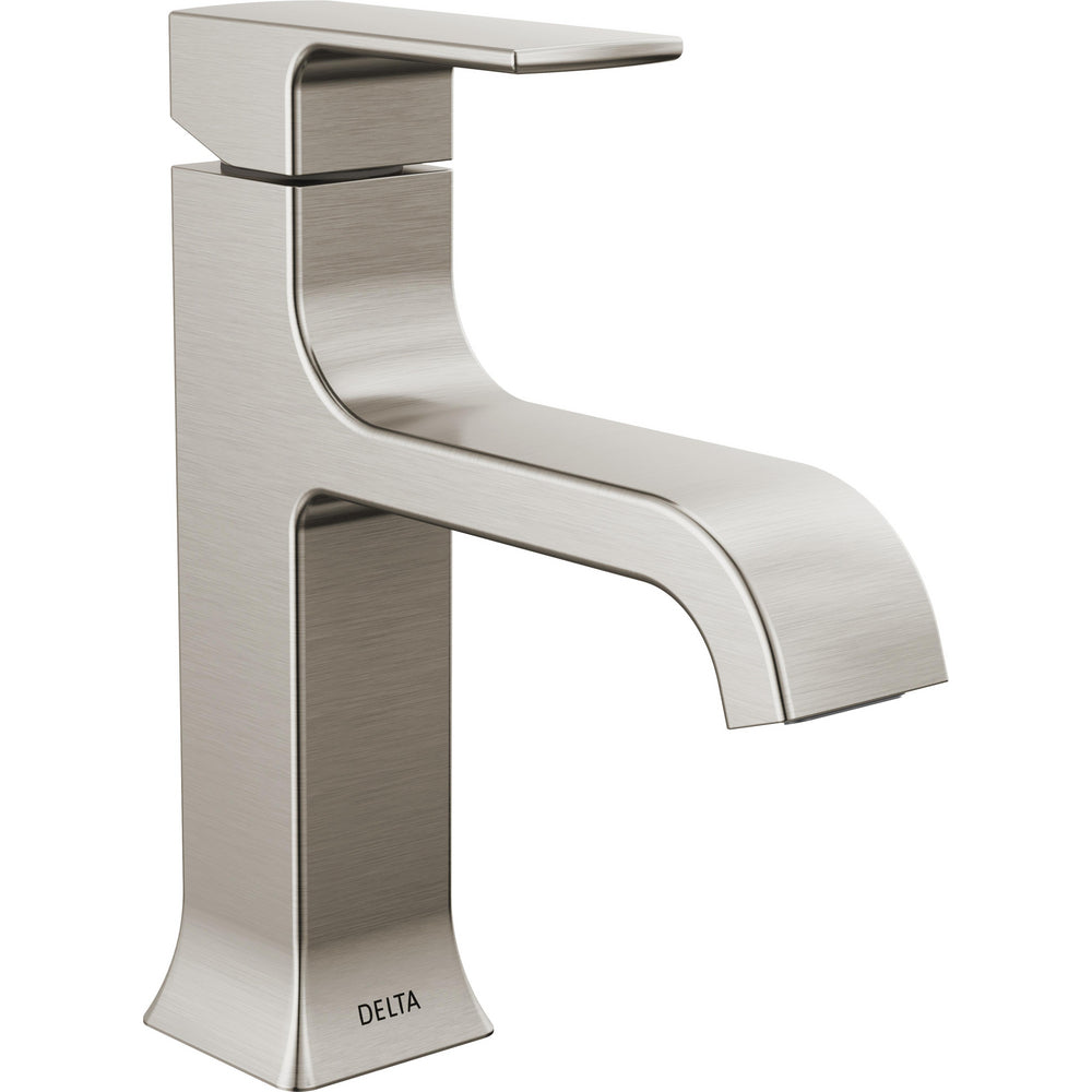 Delta Velum Single Handle Bathroom Faucet Curved Spout 539 - Stainless Steel