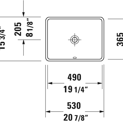 Duravit Starck 3 undermount lavatory w/overflow - 0305490017 Duravit