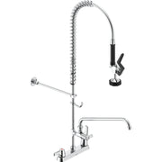 Delta Commercial 55C1283-S8 Two-Handle Deck-mount Pre-Rinse Kitchen Faucet with 14" Add-On Faucet