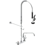 Delta Commercial 55C1293-S7 Two-Handle Deck-mount Pre-Rinse Kitchen Faucet with 11" Add-On Faucet - Chrome