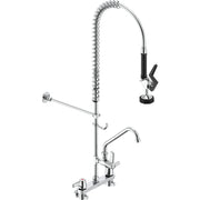 Delta Commercial 55C1583 Two-Handle Wall-mount Pre-Rinse Faucet with 8" Add-On Faucet