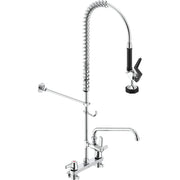 Delta Commercial 55C1583-S7 Two-Handle Wall-mount Pre-Rinse Faucet with 11" Add-On Faucet