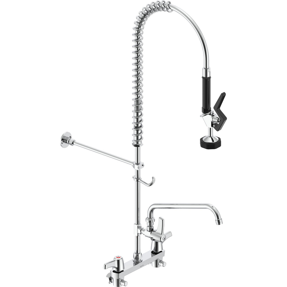Delta Commercial 55C1583-S7 Two-Handle Wall-mount Pre-Rinse Faucet with 11" Add-On Faucet