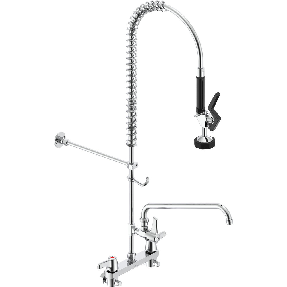 Delta Commercial 55C1583-S8 Two-Handle Wall-mount Pre-Rinse Faucet with 14" Add-On Faucet