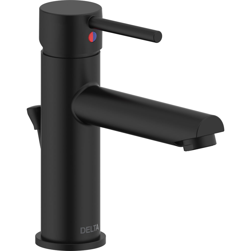 Delta Modern Cylindrical Single Handle Lavatory Faucet - Matte Black