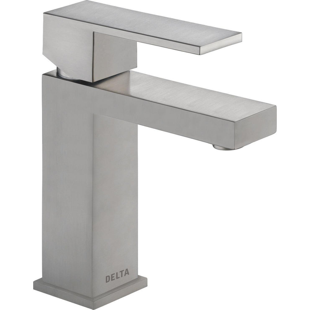 Delta Modern Angular Single Handle Lavatory Faucet - Stainless Steel