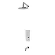 Rubi ON 1/2" Thermostatic Shower Set with 8" Shower Head and 16" Horizontal Arm RON2E01-13N