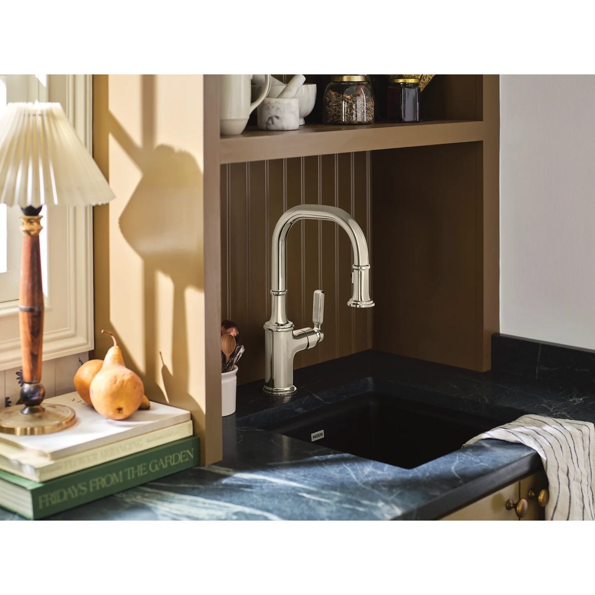 Moen Smyth Single-Handle High-Arc Pulldown Bar Faucet 5770 in Polished Nickel (5770NL) - view 3