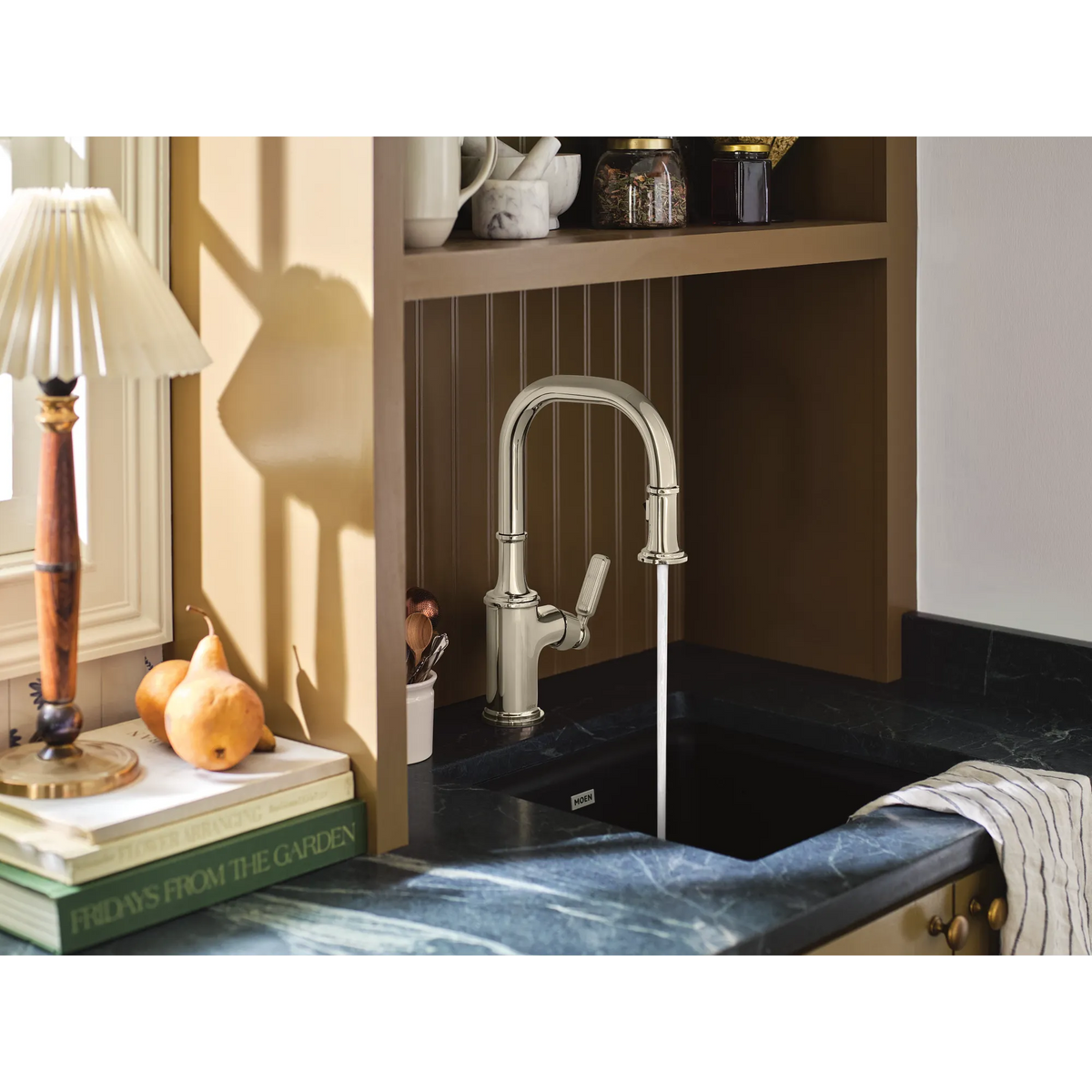 Moen Smyth Single-Handle High-Arc Pulldown Bar Faucet 5770 in Polished Nickel (5770NL) - view 4