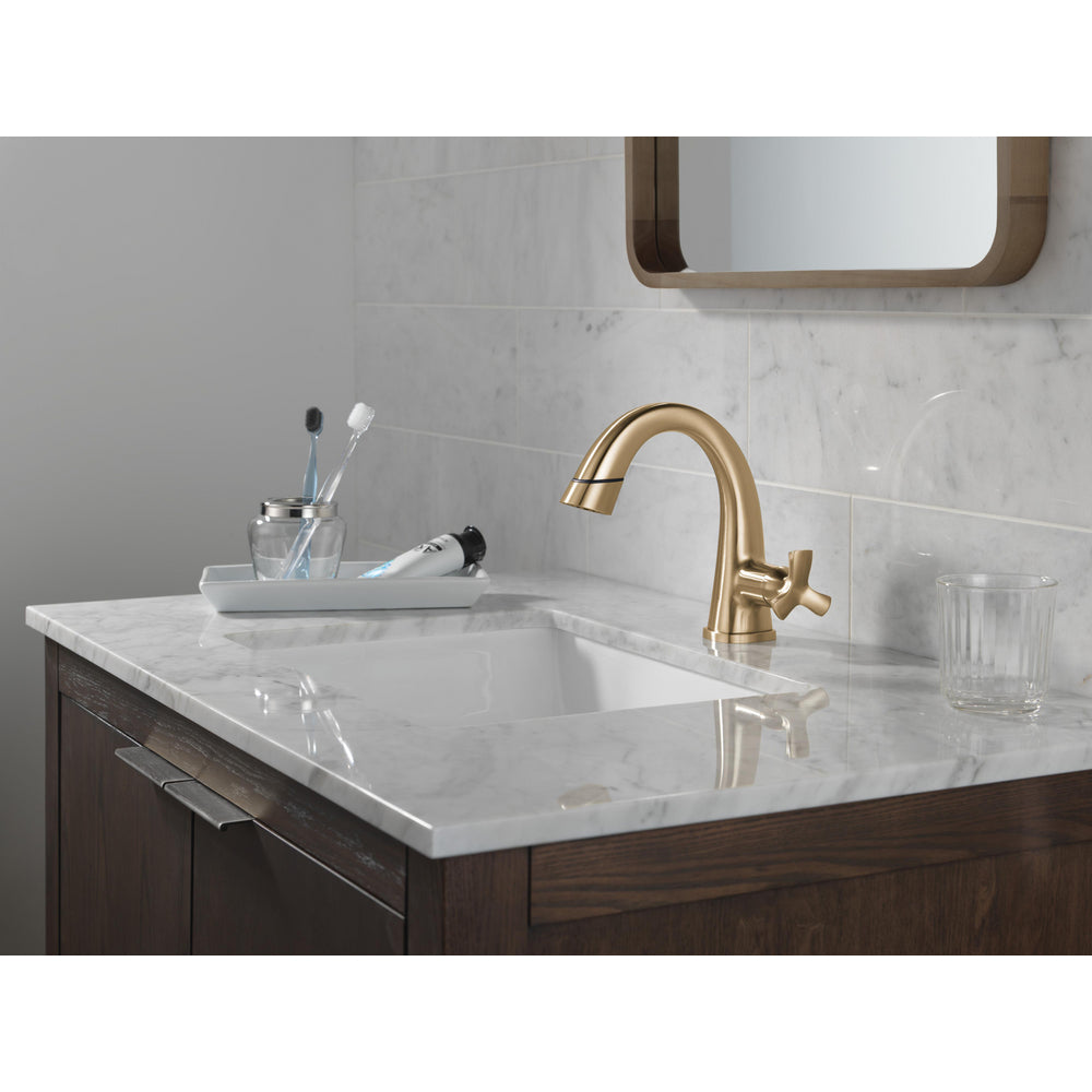 Delta Stryke Single Handle Pull Down Bathroom Faucet - Champagne Bronze