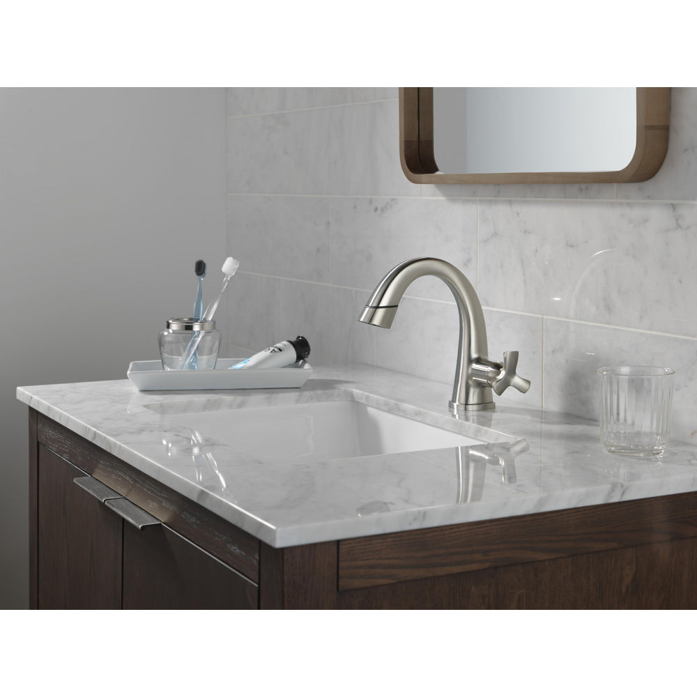 Delta Stryke Single Handle Pull Down Bathroom Faucet - Stainless