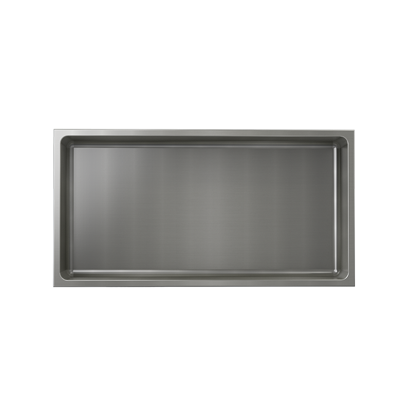 Rubi Nikia Recessed Niche 24" Radius Corners Brushed Stainless Steel RNK24R-IB