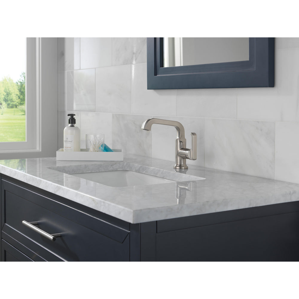 Delta Tetra Single Handle Bathroom Faucet - Stainless