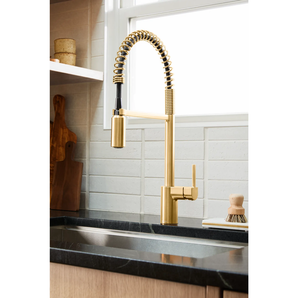 Moen Align Single-Handle Pre-Rinse Spring Pulldown Kitchen Faucet 5923 in Brushed Gold (5923BG) - view 4