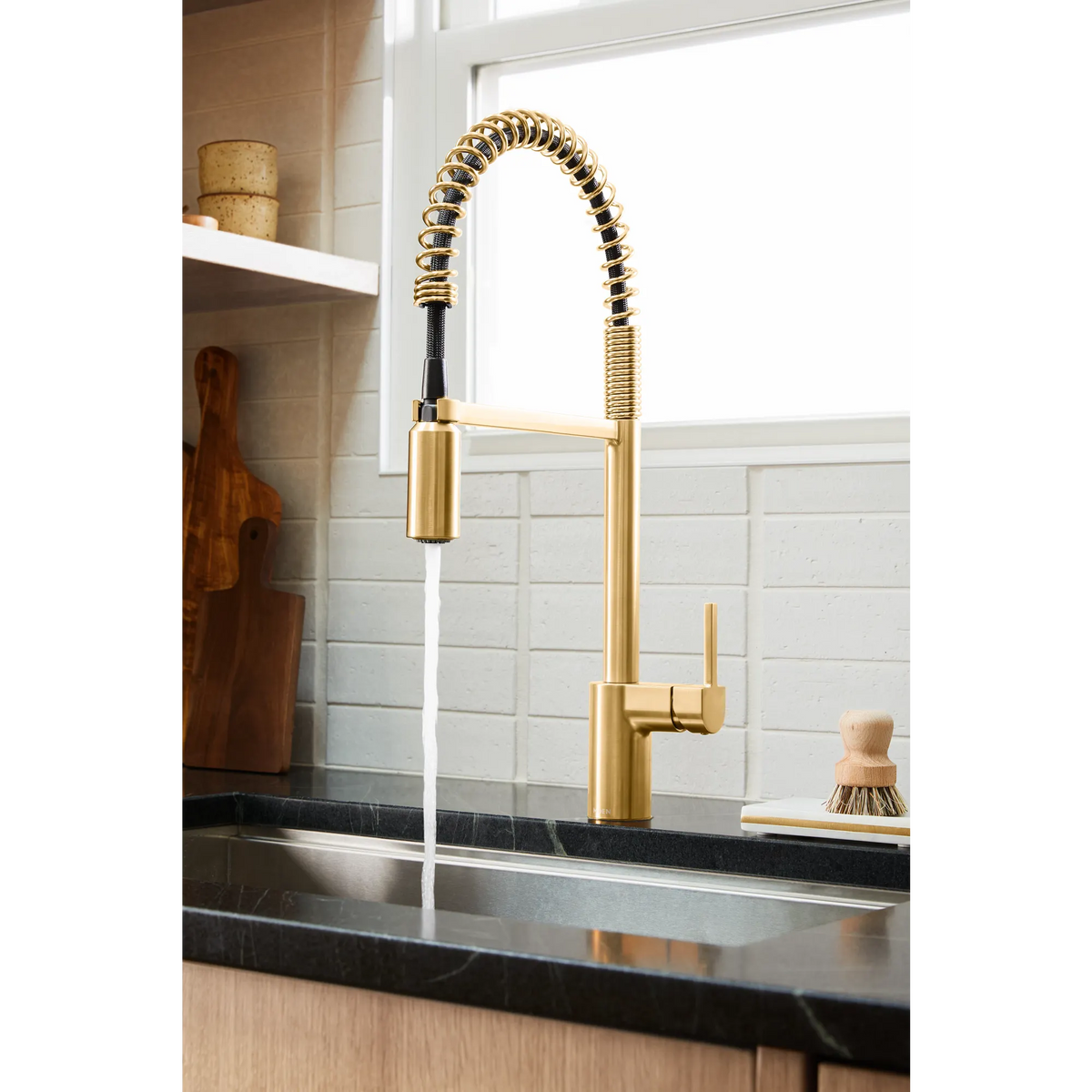 Moen Align Single-Handle Pre-Rinse Spring Pulldown Kitchen Faucet 5923 in Brushed Gold (5923BG) - view 5