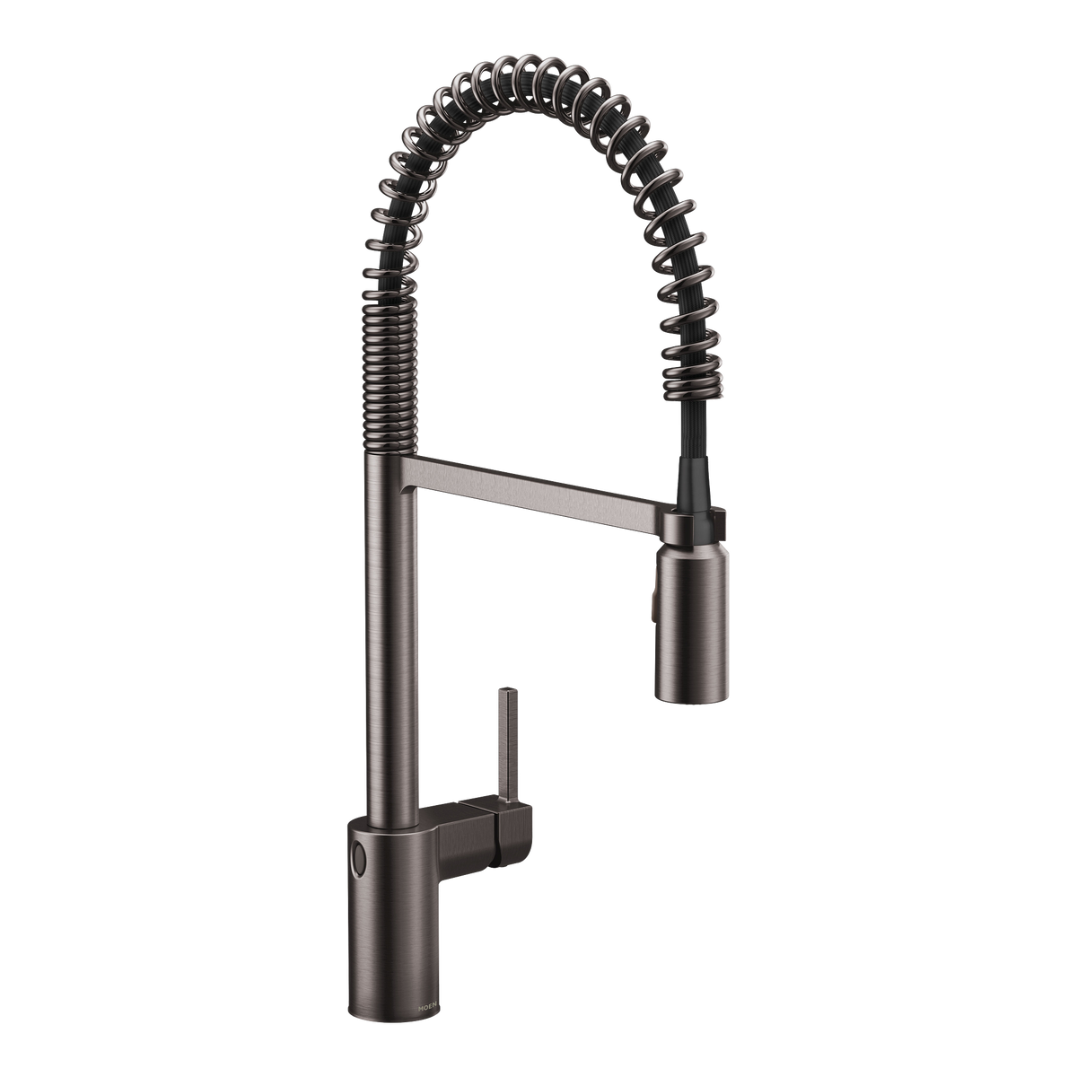 Moen Align MotionSense Wave Single-Sensor Single-Handle High-Arc Pre-Rinse Spring Pulldown Kitchen Faucet 5923EW in Black Stainless (5923EWBLS)