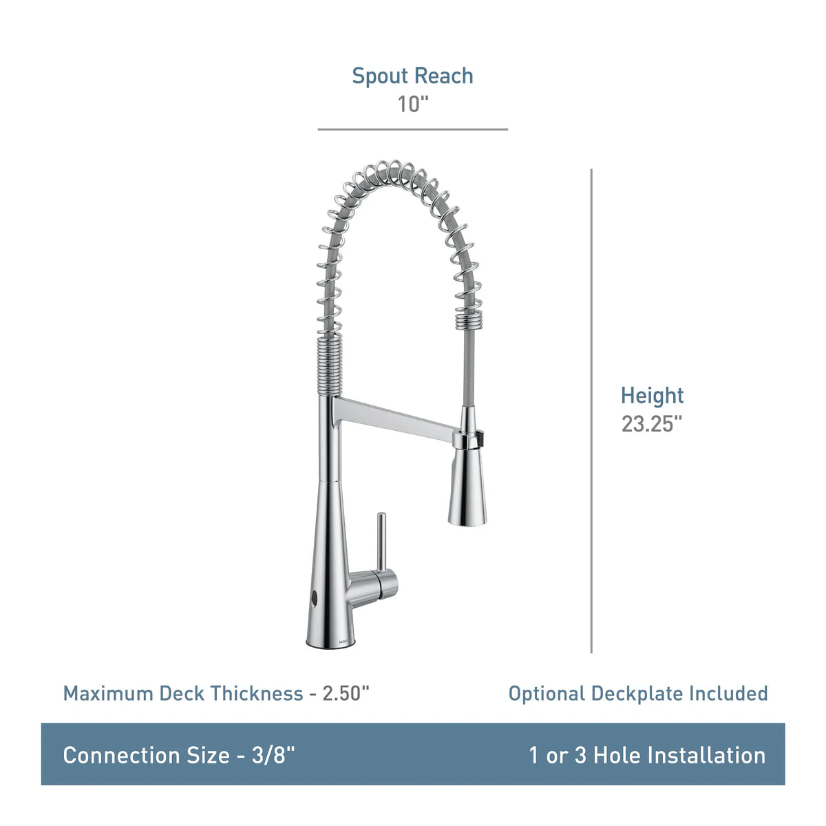 Moen Sleek MotionSense Wave Single-Sensor Single-Handle Pre-Rinse Spring Pulldown Kitchen Faucet 5925EW in Spot Resist Stainless (5925EWSRS) - view 2