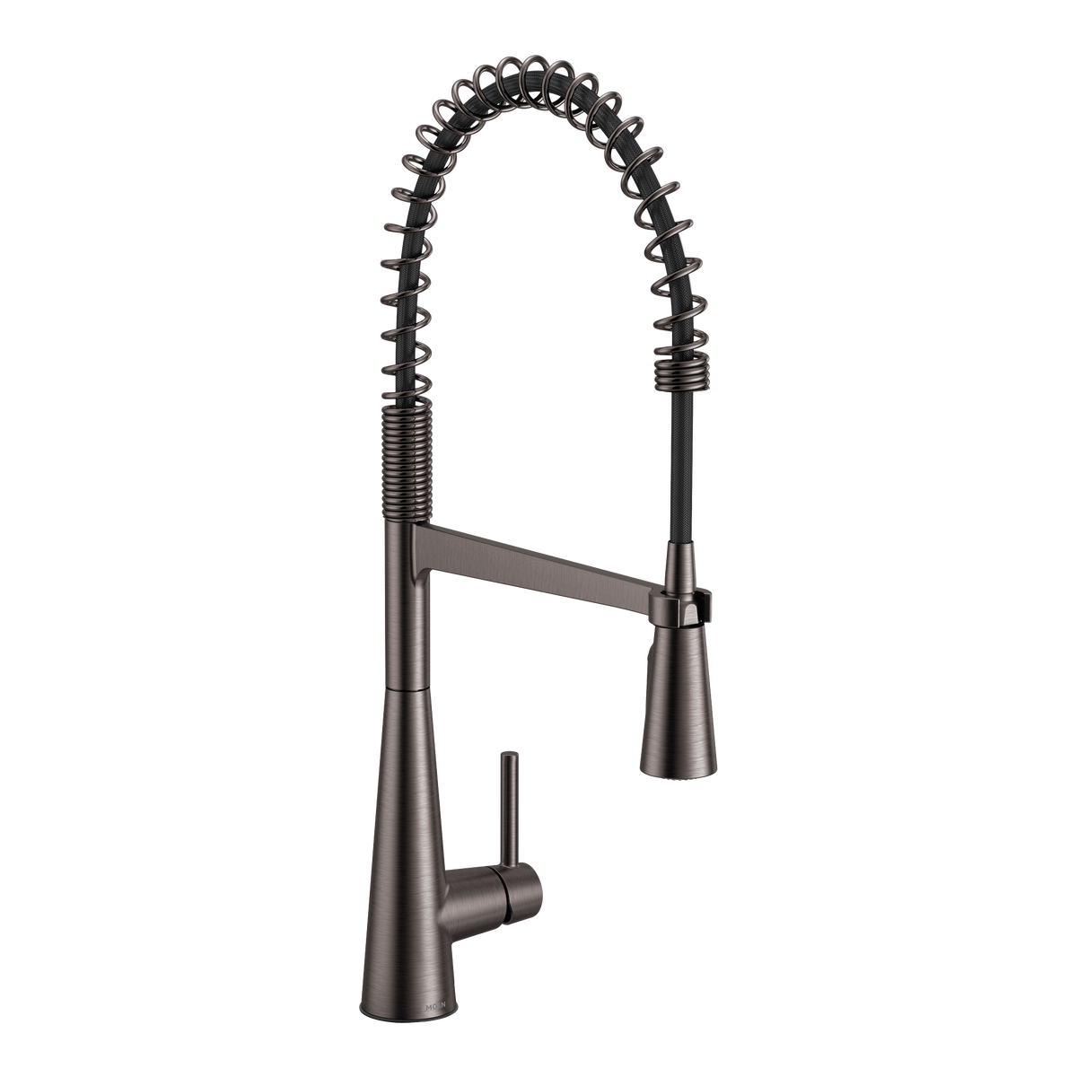 Moen Sleek Single-Handle Pre-Rinse Spring Pulldown Kitchen Faucet 5925 in Black Stainless (5925BLS)