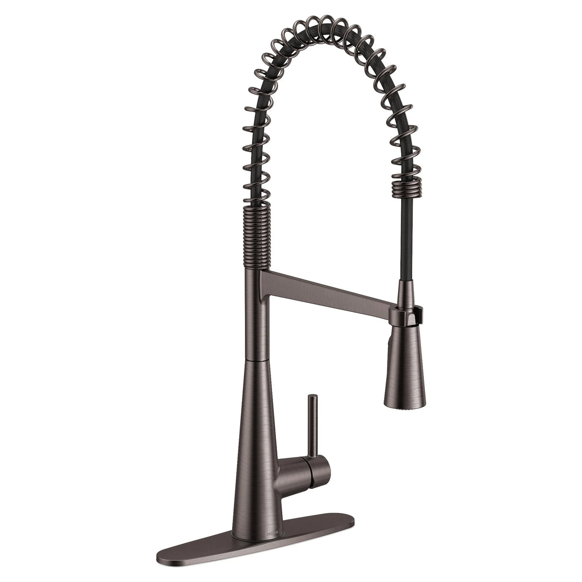 Moen Sleek Single-Handle Pre-Rinse Spring Pulldown Kitchen Faucet 5925 in Black Stainless (5925BLS) - view 2