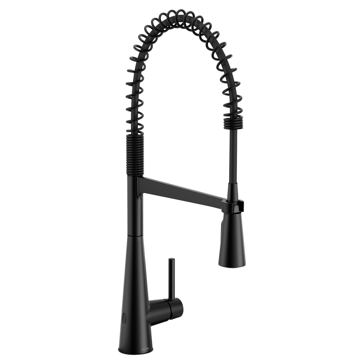 Moen Sleek MotionSense Wave Single-Sensor Single-Handle Pre-Rinse Spring Pulldown Kitchen Faucet 5925EW in Matte Black (5925EWBL)