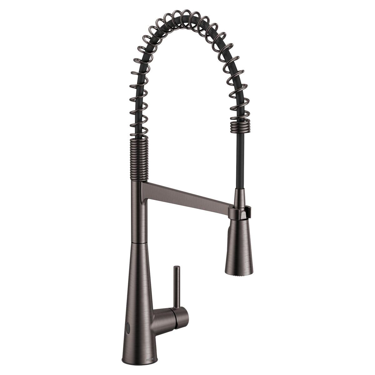 Moen Sleek MotionSense Wave Single-Sensor Single-Handle Pre-Rinse Spring Pulldown Kitchen Faucet 5925EW in Black Stainless (5925EWBLS)