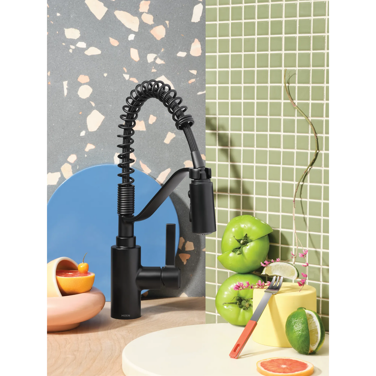 Moen Genta LX Single-Handle High-Arc Pulldown Kitchen Faucet 5926 in Matte Black (5926BL) - view 15