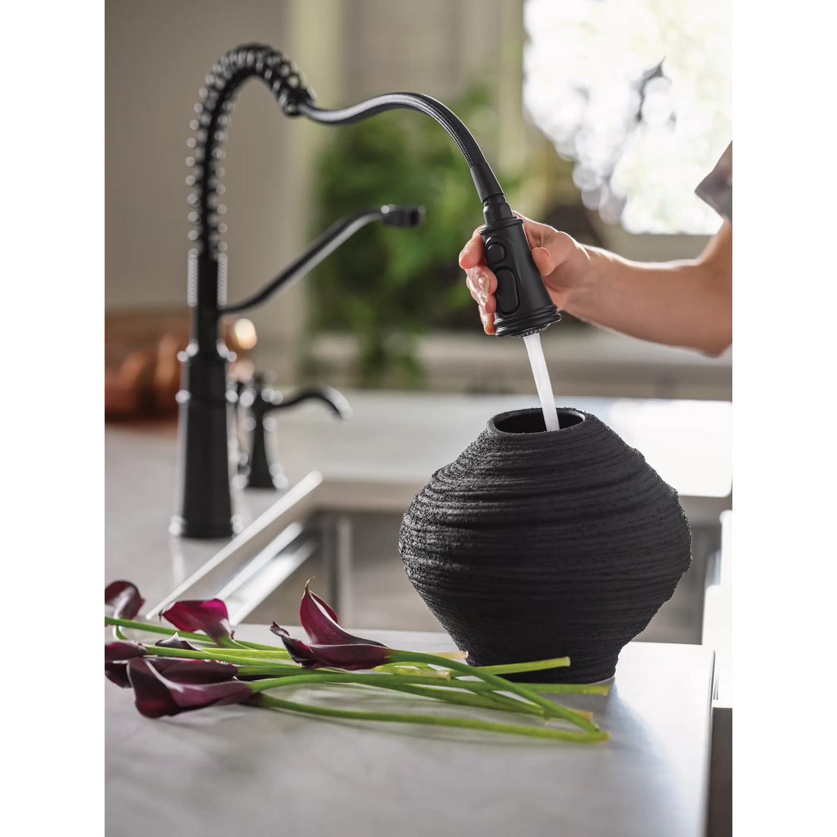 Moen Traditional Soap Dispenser S3945 in Matte Black (S3945BL) - view 10