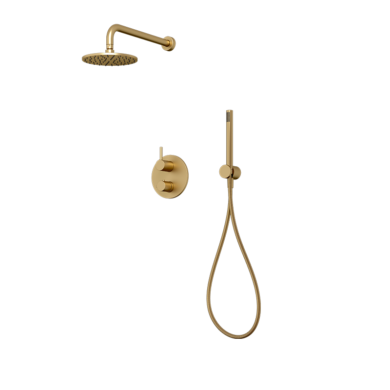Rubi Vertigo 1/2" Thermostatic Shower Set with 8" Shower Head and 16" Horizontal Arm RVT2A40-13N